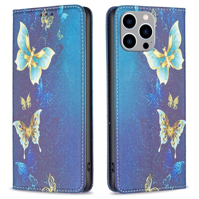 Schutzhülle Für iPhone 14 Pro Max Flip Case Schmetterlinge