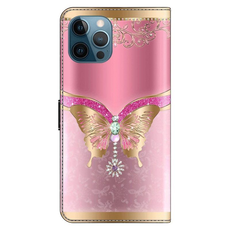 Flip Case Für iPhone 15 Pro Kostbare Schmetterlinge