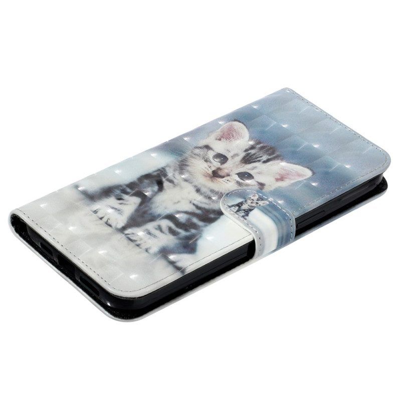 Flip Case Für iPhone 15 Pro Mit Kordel 3d-kätzchen Mit Riemen