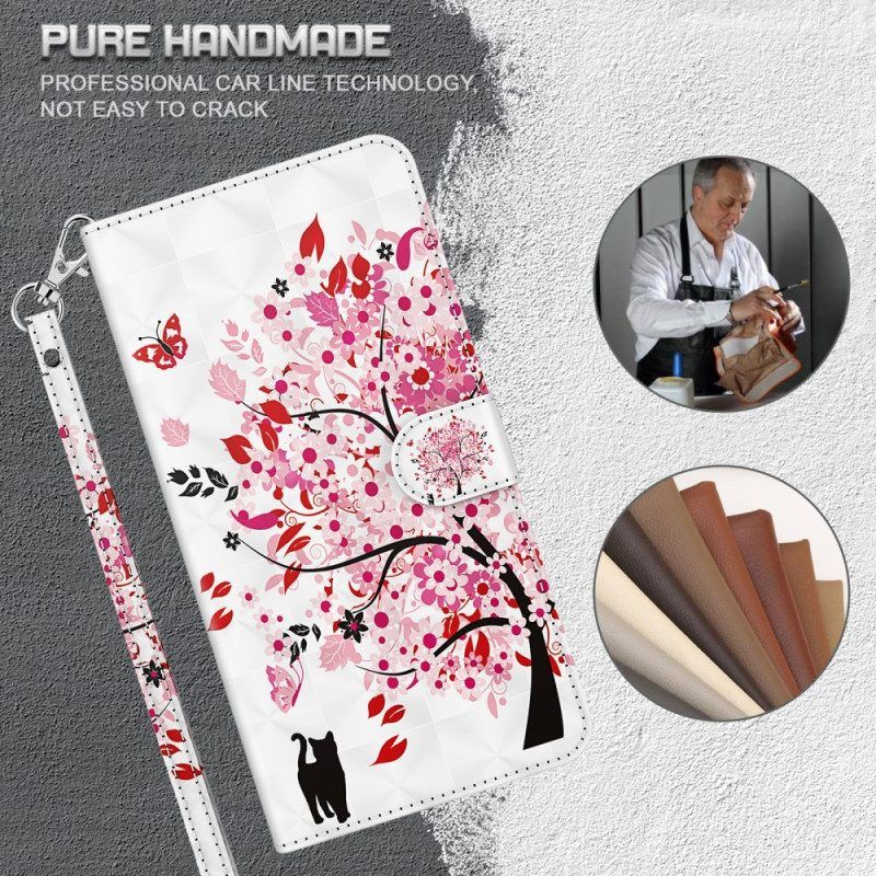 Flip Case Für iPhone 15 Pro Mit Kordel Unter Dem Roten Baum 3d Mit Riemen