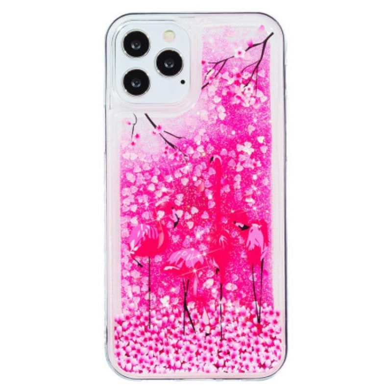 Hülle Für iPhone 15 Pro Flamingo-glitzer