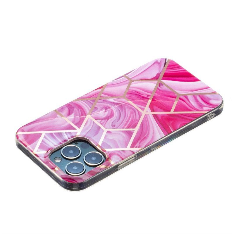 Hülle Für iPhone 15 Pro Geometrischer Marmor