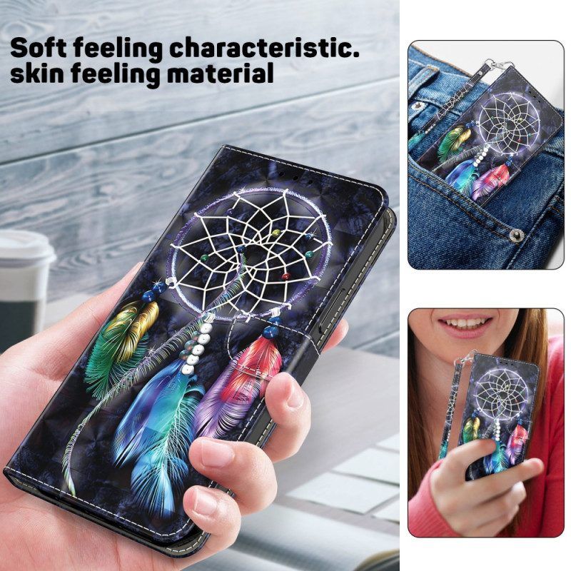 Lederhüllen Für iPhone 15 Pro Mit Kordel Traumfänger Mit Riemen