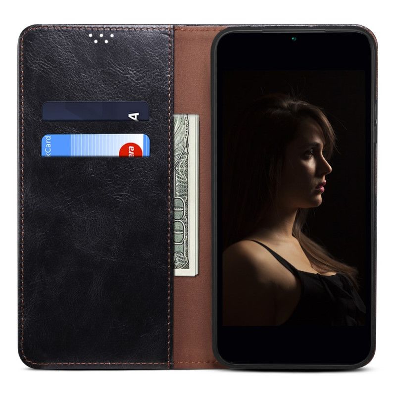 Flip Case Für Realme C55 Gewachstes Kunstleder