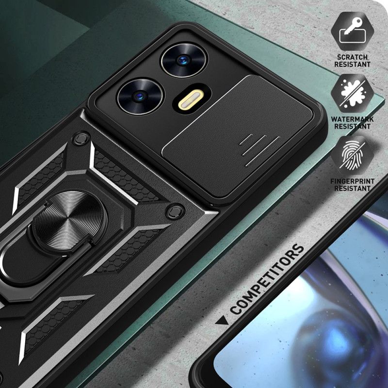 Hülle Realme C55 Handyhülle Ringhalterung Und Verschiebbarer Objektivschutz