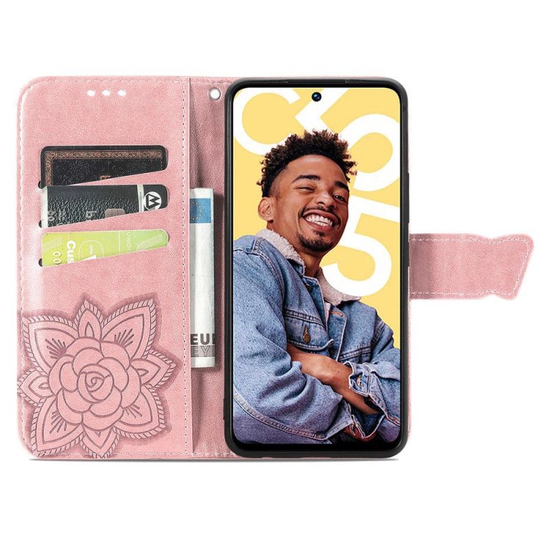 Lederhüllen Für Realme C55 Armband Mit Barockem Schmetterling