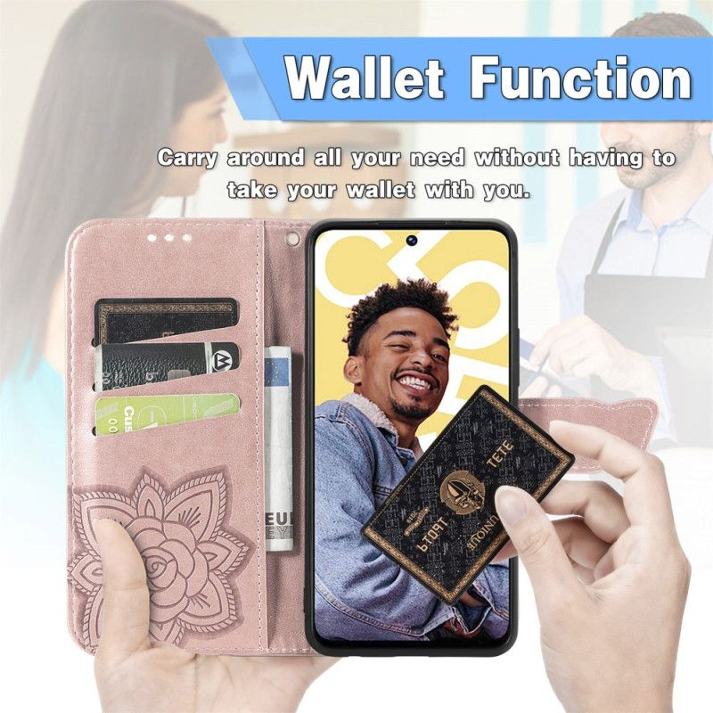 Lederhüllen Für Realme C55 Armband Mit Barockem Schmetterling