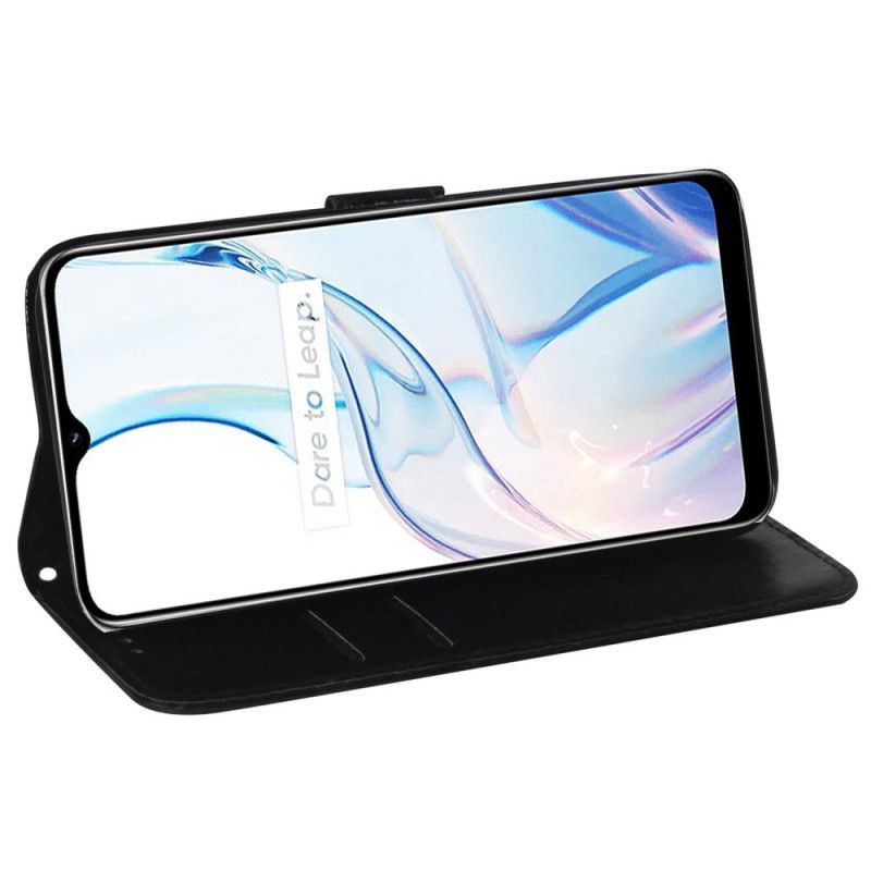 Lederhüllen Realme C55 Handyhülle Geldbörse Mit Riemen Im Disco-stil