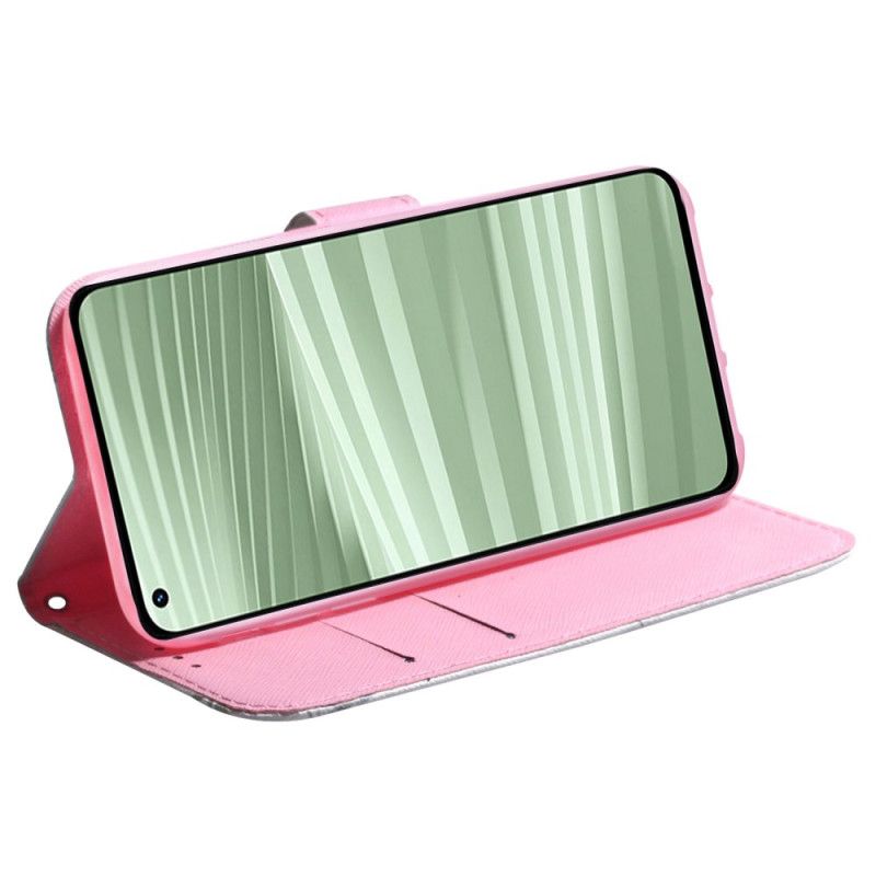 Lederhüllen Realme C55 Handyhülle Rosa Blume