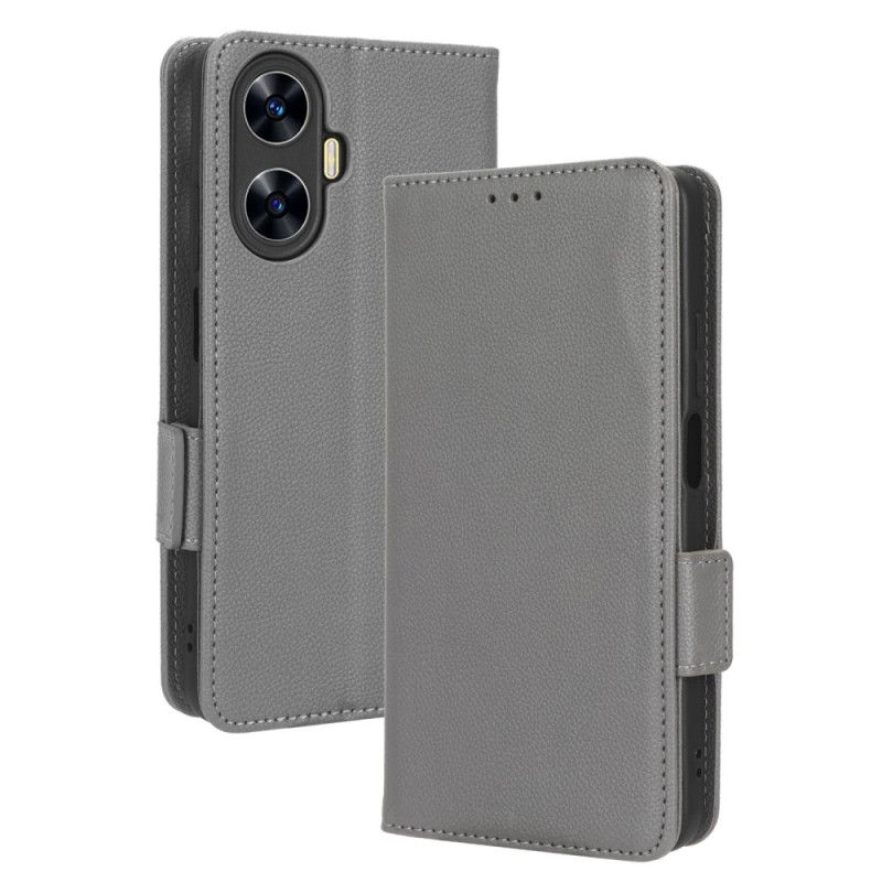 Lederhüllen Realme C55 Handyhülle Schmale Geldbörse Mit Riemen