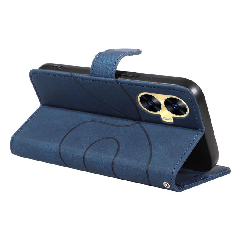 Lederhüllen Realme C55 Wellenlinien Mit Umhängeband