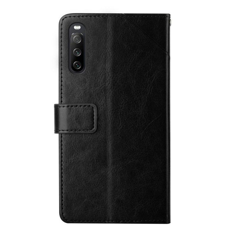 Flip Case Für Sony Xperia 10 IV Mit Kordel Riemchen-y-muster