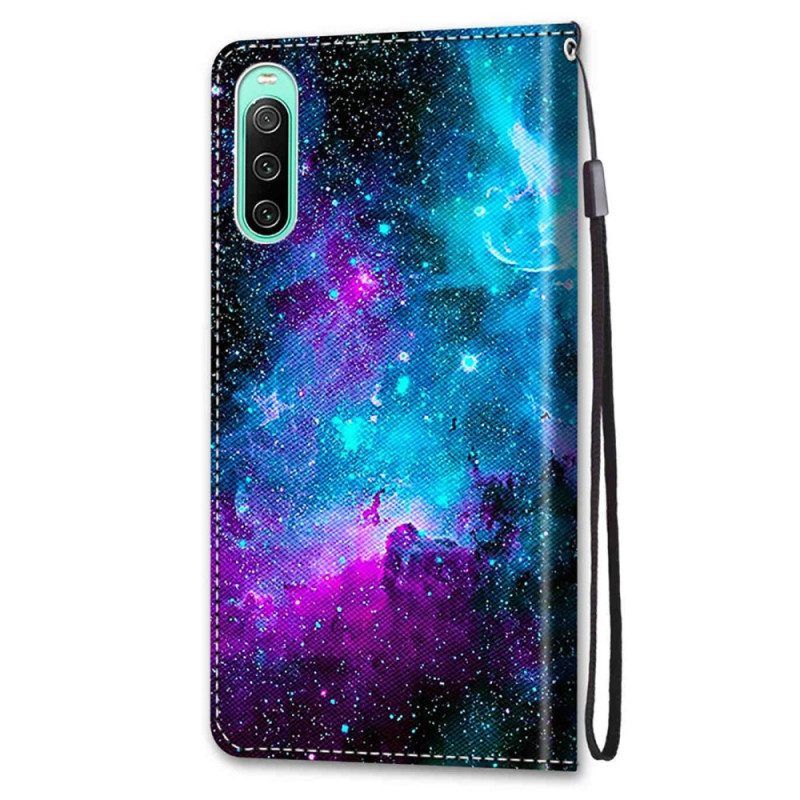 Lederhüllen Für Sony Xperia 10 IV Kosmischer Himmel