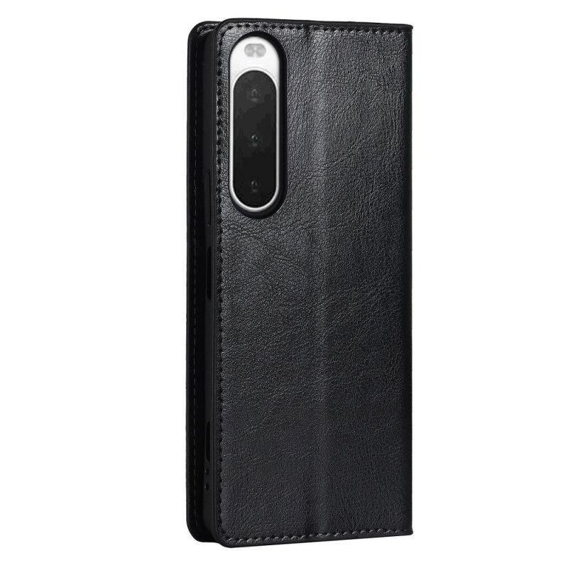 Schutzhülle Für Sony Xperia 10 IV Flip Case Echtes Leder