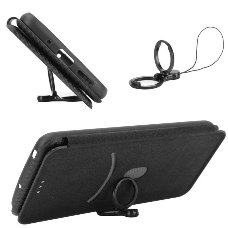 Schutzhülle Für Sony Xperia 10 IV Flip Case Kohlefaser-textur