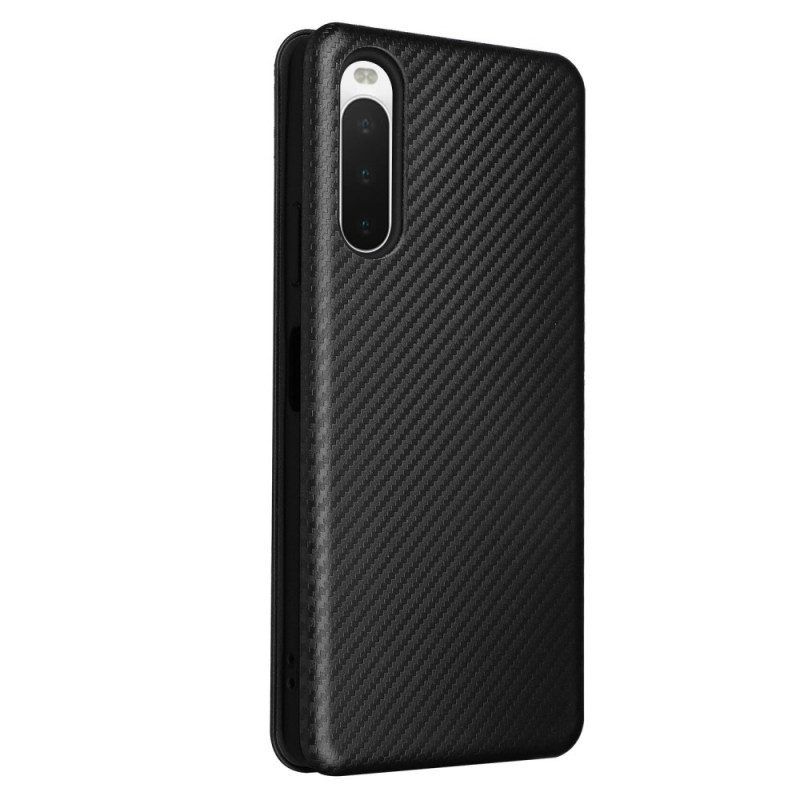 Schutzhülle Für Sony Xperia 10 IV Flip Case Kohlefaser-textur