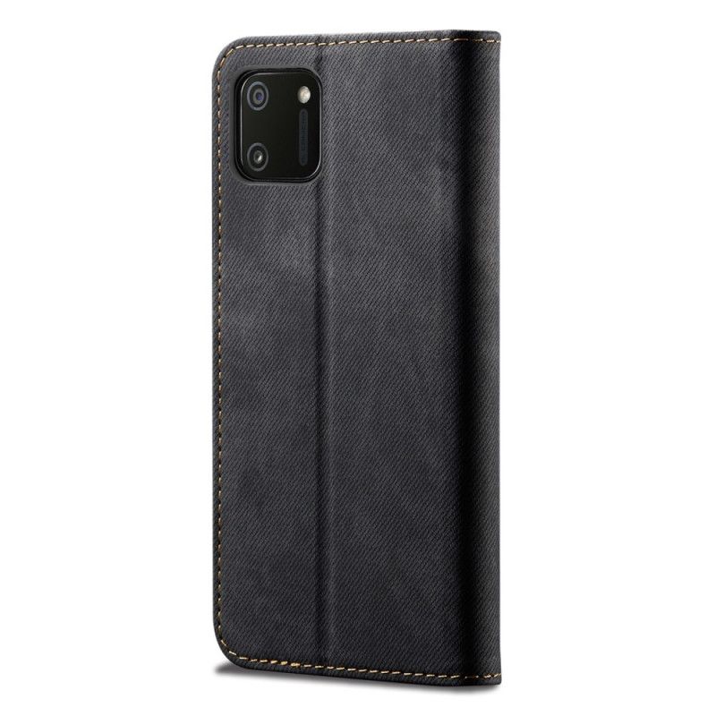 Flip Case Realme C11 Schwarz Handyhülle Textur Aus Kunstlederjeans