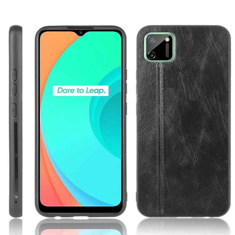 Hülle Realme C11 Schwarz Ledernähte