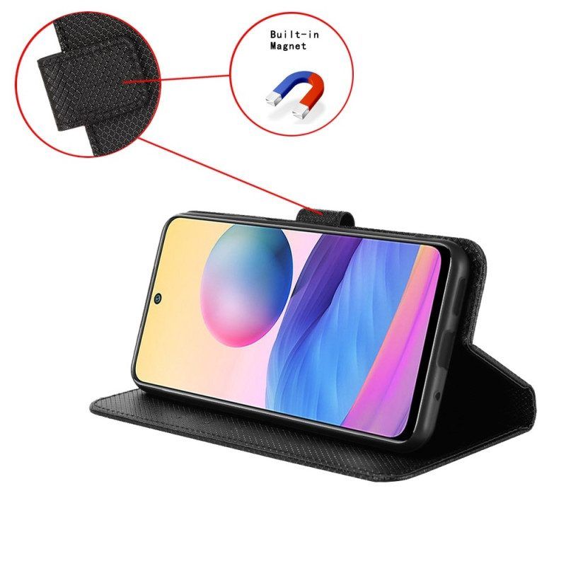 Flip Case Für Realme C30 Mit Kordel Riemchen-diamant-textur