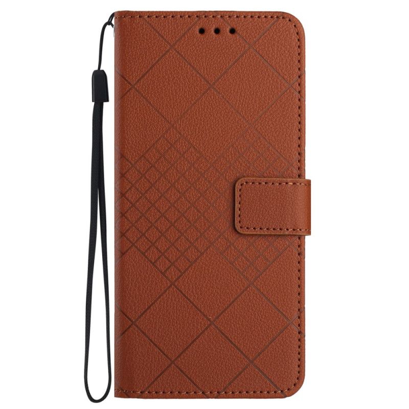Lederhüllen Samsung Galaxy M55 5g Handyhülle Litchi-diamant-textur