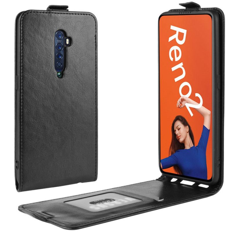 Lederhüllen Oppo Reno 2 Schwarz Faltbar