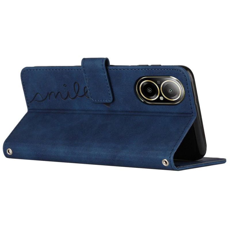 Lederhüllen Realme C67 Handyhülle Smile-wildleder-optik