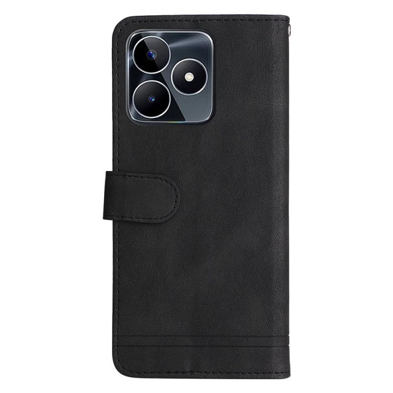 Lederhüllen Für Realme C53 Nietenmuster Mit Riemen