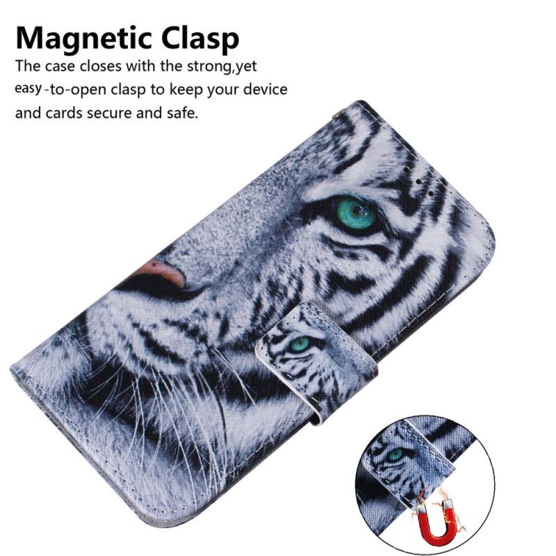 Lederhüllen Für Realme C53 Weißer Tiger
