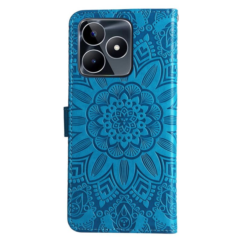 Lederhüllen Realme C53 Handyhülle Mandala Mit Riemen