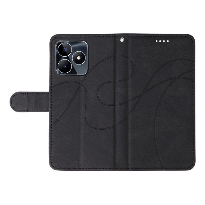 Lederhüllen Realme C53 Handyhülle Wellenlinien