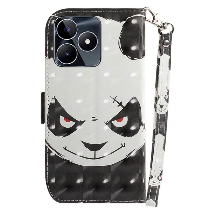 Lederhüllen Realme C53 Handyhülle Wütender Panda