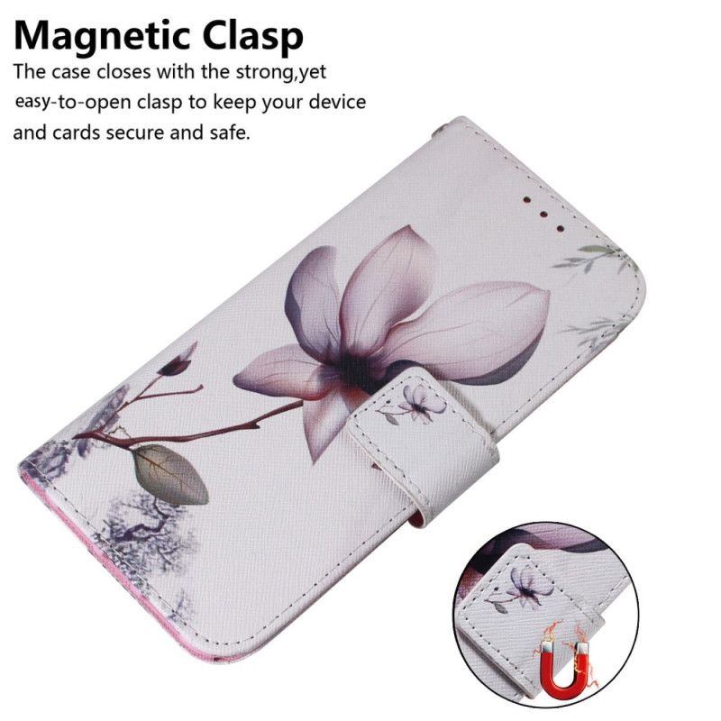 Lederhüllen Realme C53 Rosa Blume