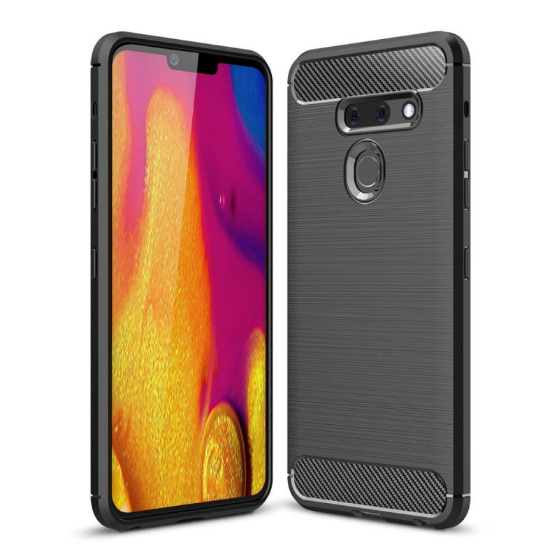 Hülle ThinQ LG G8 ThinQ Schwarz Handyhülle Gebürstete Kohlefaser