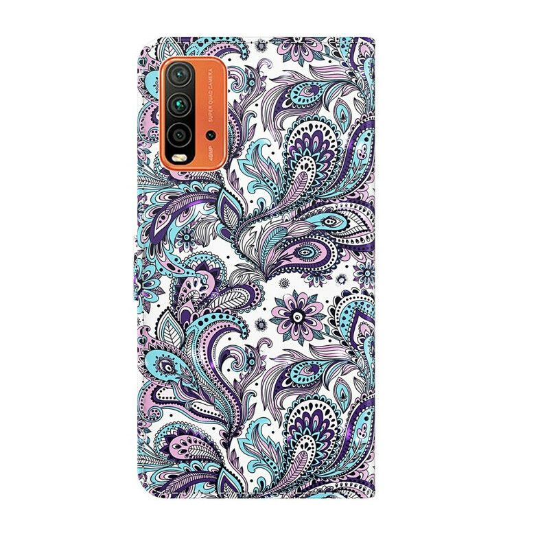 Lederhüllen Xiaomi Redmi 9t Handyhülle Blumenmuster