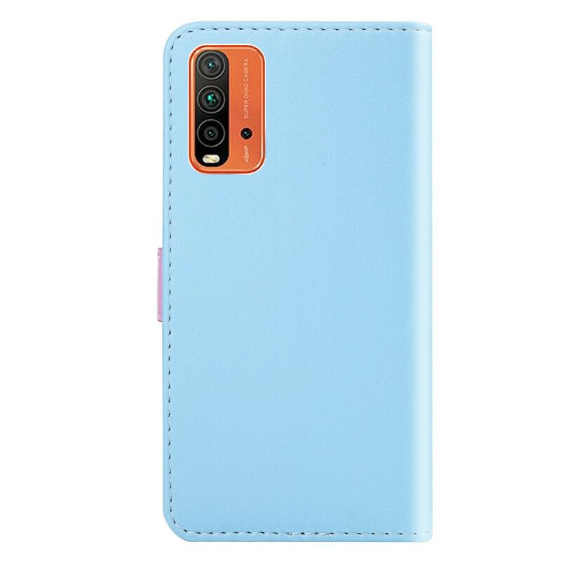 Lederhüllen Xiaomi Redmi 9t Handyhülle Dreifarbiger Ledereffekt