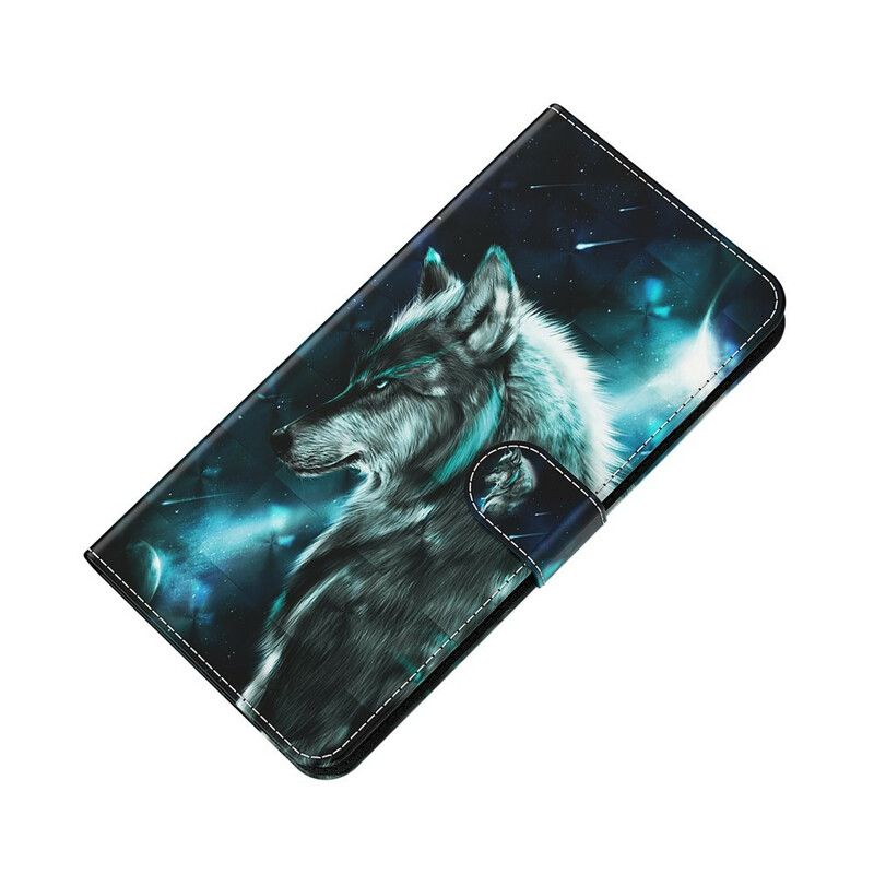 Lederhüllen Xiaomi Redmi 9t Handyhülle Majestätischer Wolf