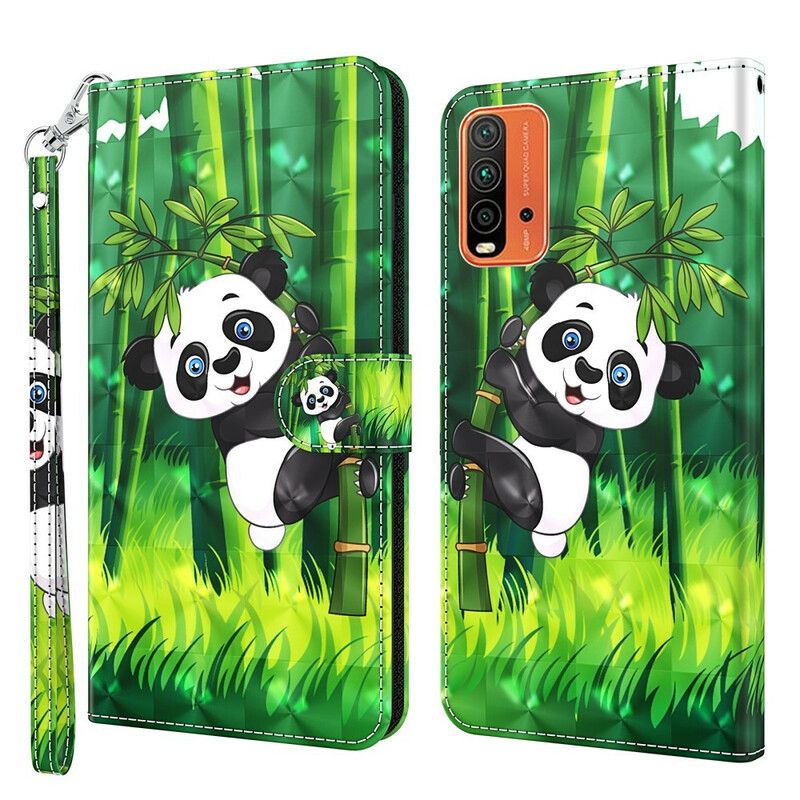 Lederhüllen Xiaomi Redmi 9t Panda Und Bambus