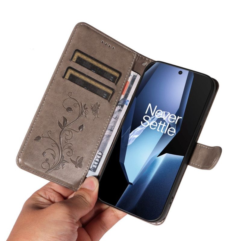 Lederhüllen Oneplus 13r Armband Mit Blumenmuster