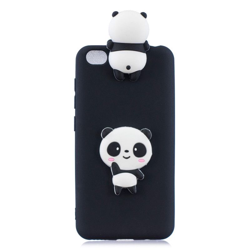 Hülle Xiaomi Redmi Go Schwarz Mein 3D-Panda