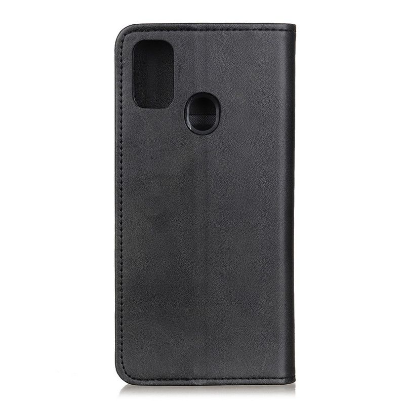 Flip Case Für OnePlus Nord N10 Schwarz Gespaltenes Leder