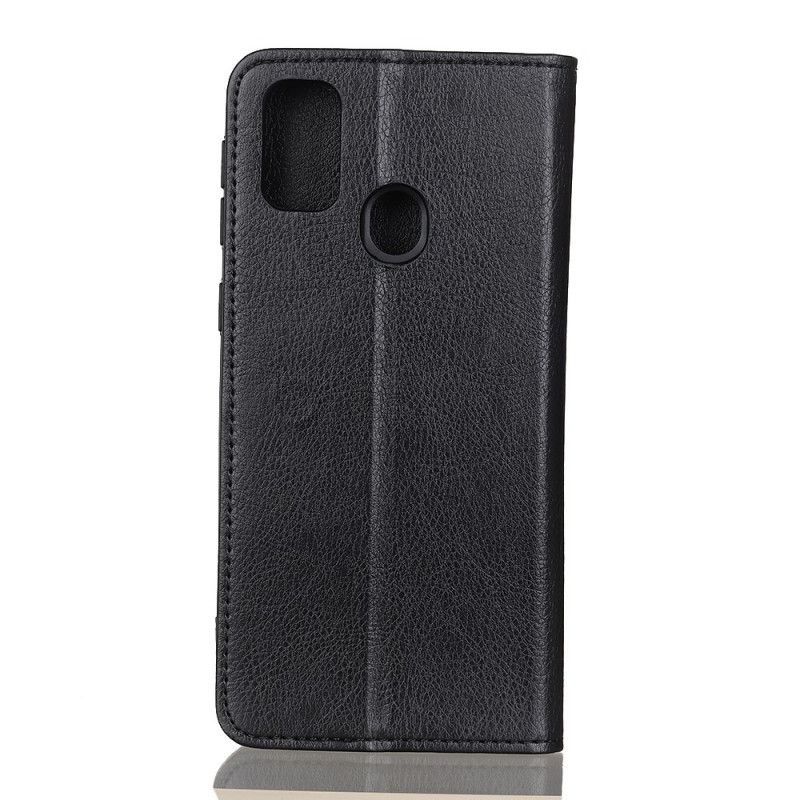 Flip Case OnePlus Nord N10 Schwarz Elegantes Geteiltes Litschileder