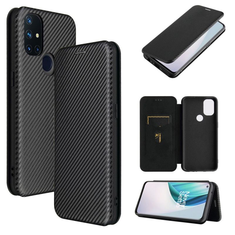 Flip Case OnePlus Nord N10 Schwarz Kohlefaser