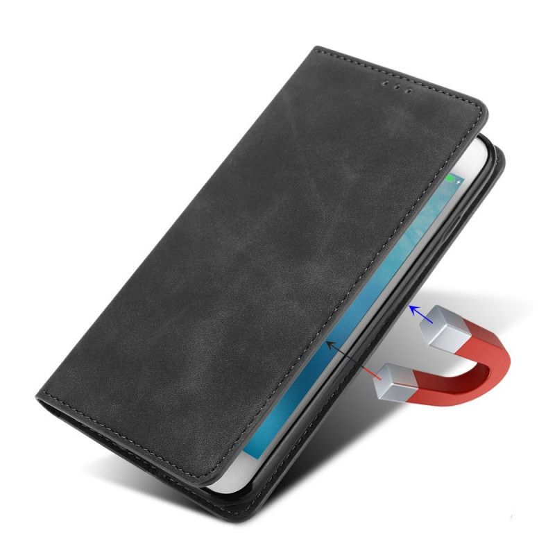 Flip Case OnePlus Nord N10 Schwarz Seidiger Ledereffekt