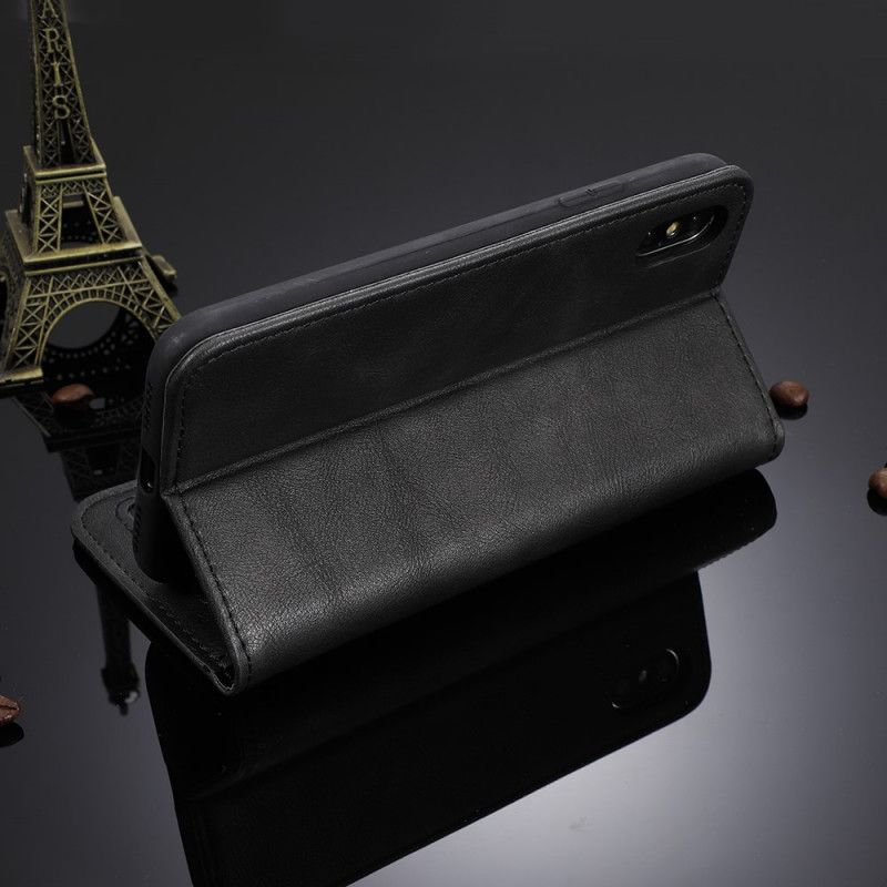 Flip Case OnePlus Nord N10 Schwarz Stilisierter Vintage-Ledereffekt