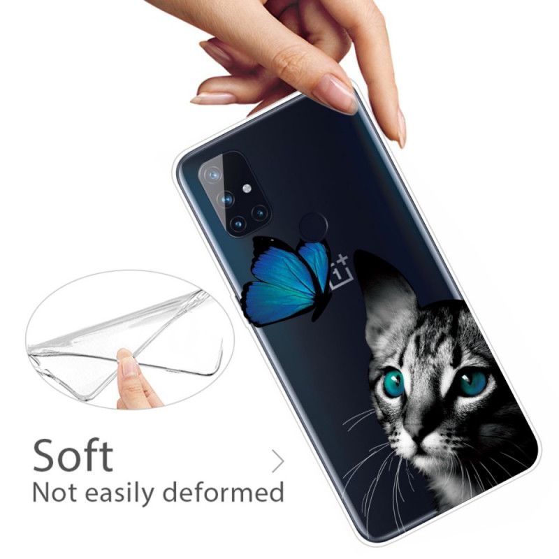 Hülle Für OnePlus Nord N10 Katze Und Schmetterling