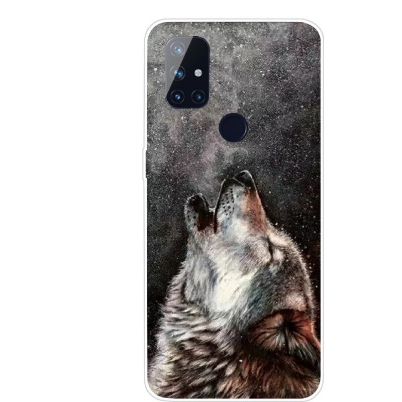 Hülle Für OnePlus Nord N10 Schwarz Erhabener Wolf