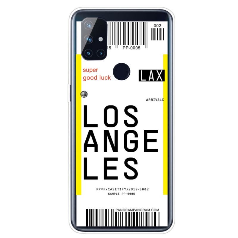 Hülle OnePlus Nord N10 Handyhülle Bordkarte Nach Los Angeles