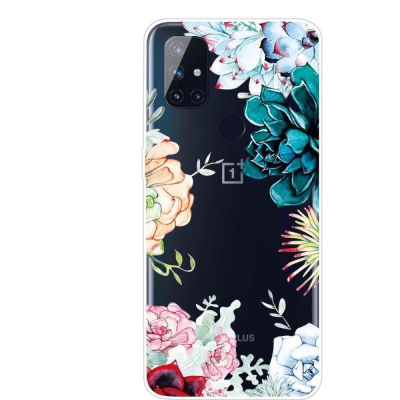 Hülle OnePlus Nord N10 Handyhülle Transparente Aquarellblumen