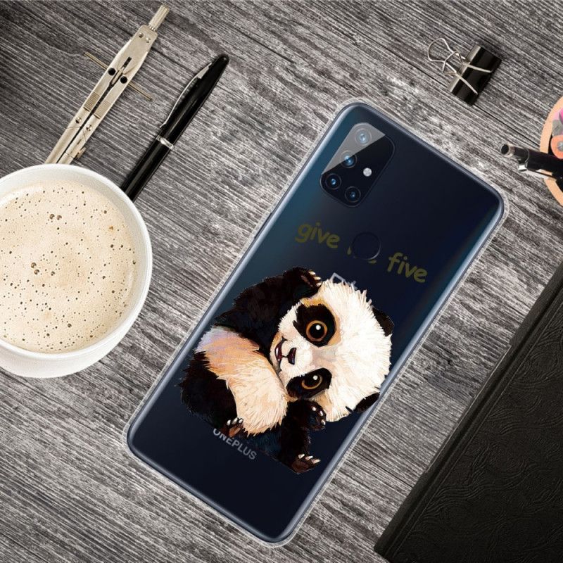 Hülle OnePlus Nord N10 Handyhülle Transparenter Panda. Gib Mir Fünf