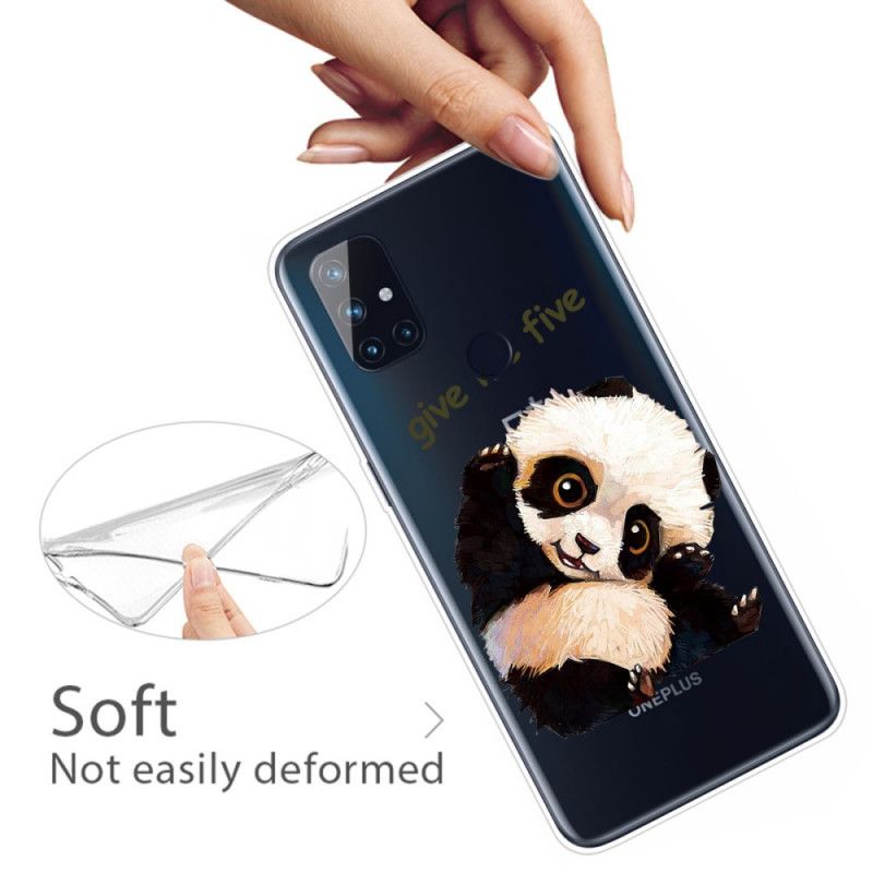 Hülle OnePlus Nord N10 Handyhülle Transparenter Panda. Gib Mir Fünf